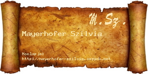 Mayerhofer Szilvia névjegykártya