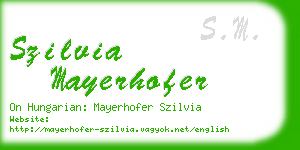 szilvia mayerhofer business card